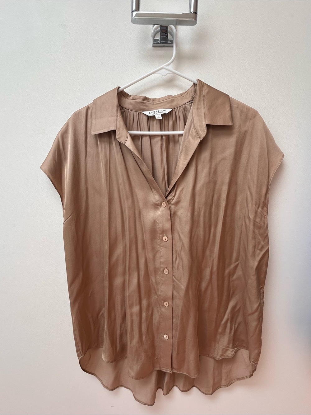 Liverpool Tan Short-Sleeve Button-Down Shirt